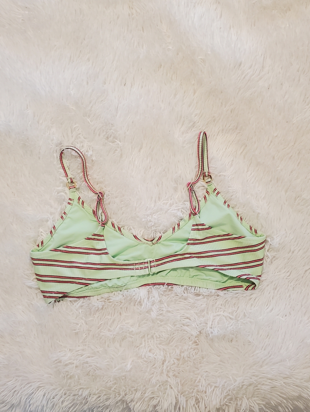 aerie Mint Green Striped Bikini Top - Picture 3 of 8
